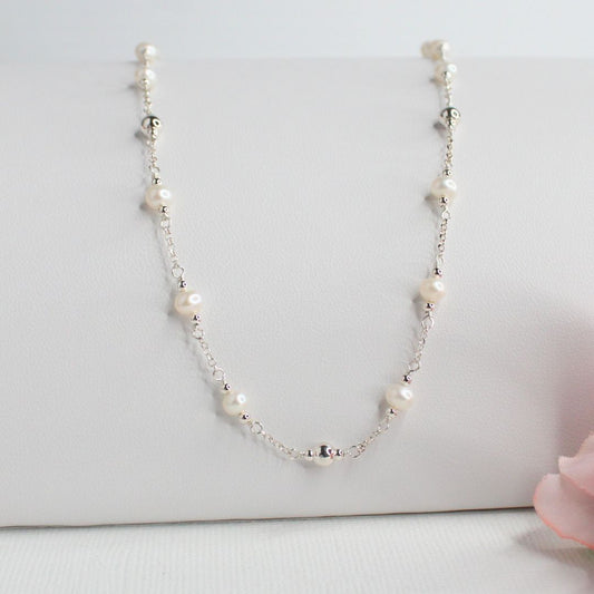 Freshwater Pearl Gemstone June Birthstone Necklace - Darby