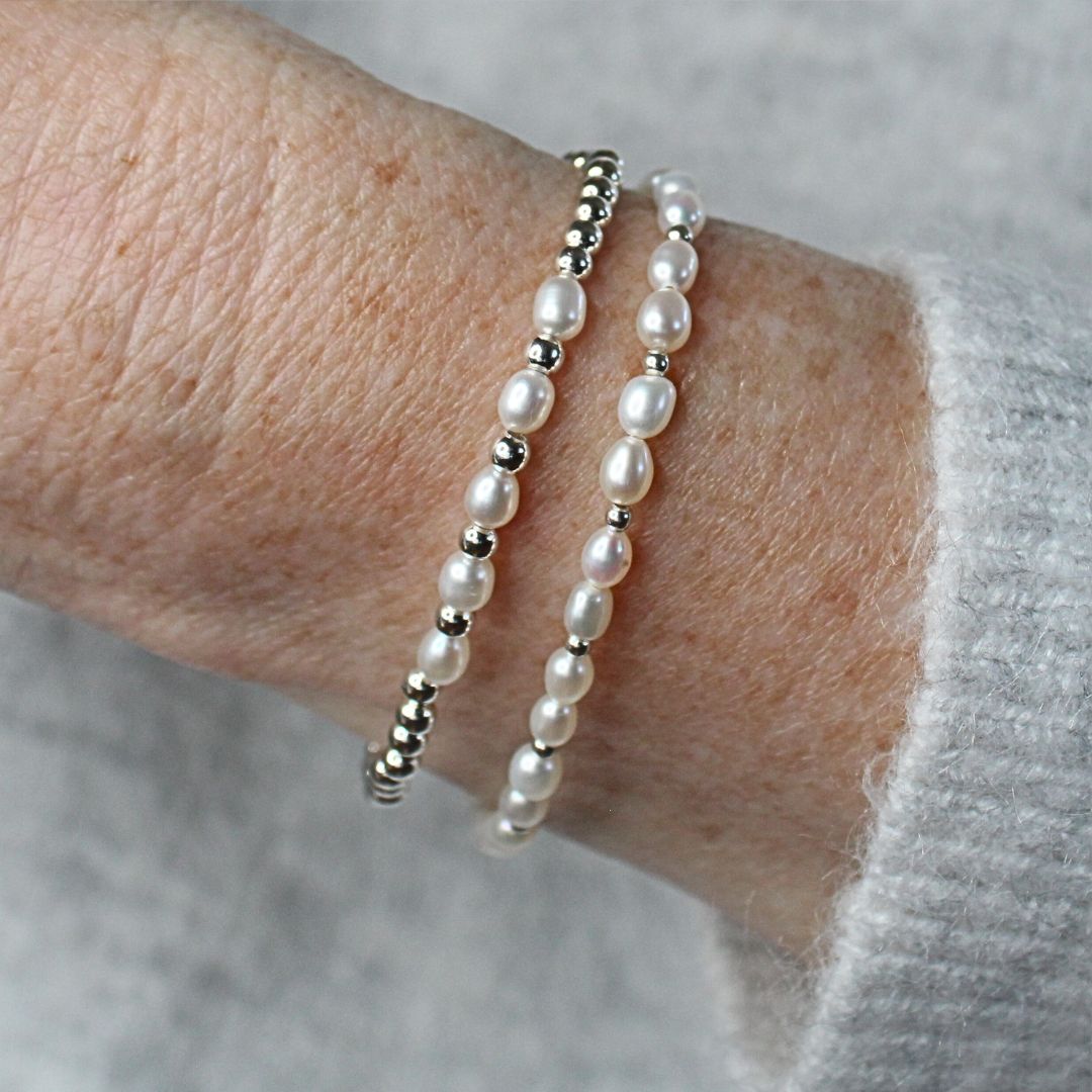 Freshwater Pearl with Sterling Silver Bead Bracelet - Terrace