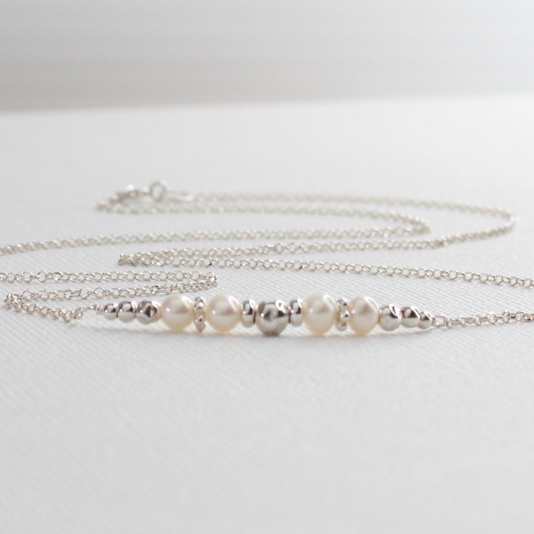 Pearl June Birthstone Sterling Silver Necklace - Grace
