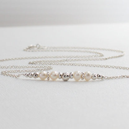 Pearl June Birthstone Sterling Silver Necklace - Grace