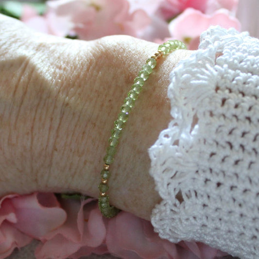 Peridot Gemstone Bracelet - Spring Dew