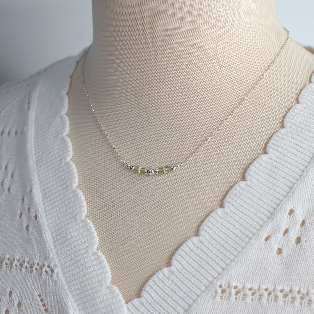 Peridot August Birthstone Sterling Silver Necklace - Thrive