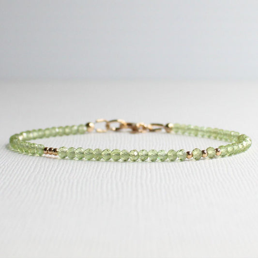 Spring Dew Peridot Gemstone Bracelet