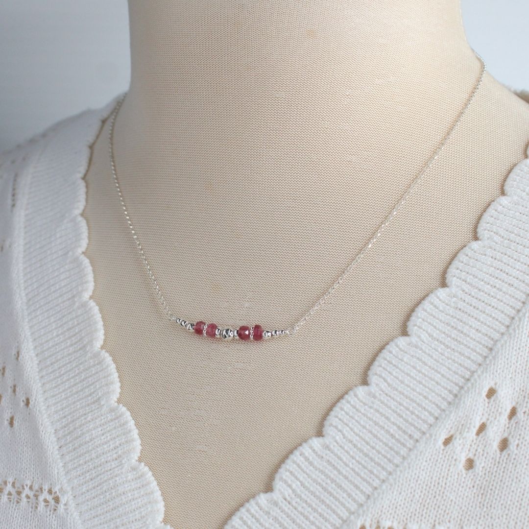 Pink Tourmaline October Birthstone Necklace - Compassion