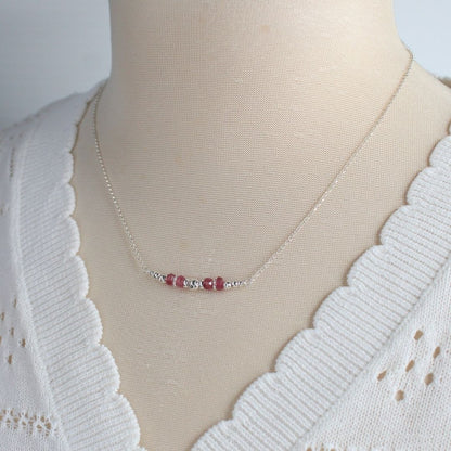 Pink Tourmaline October Birthstone Necklace - Compassion