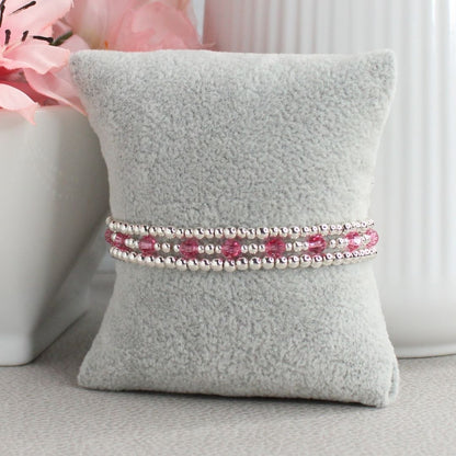 October Birthstone Sterling Silver Bracelet Stack – Made with Swarovski Crystal