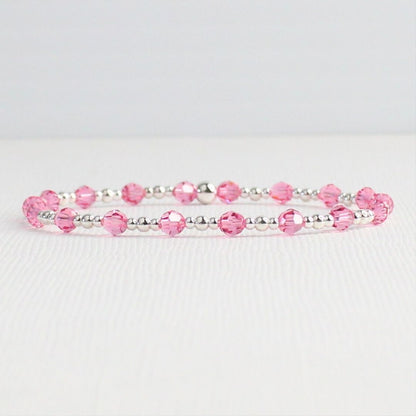 October Birthstone Sterling Silver Bracelet Stack – Made with Swarovski Crystal