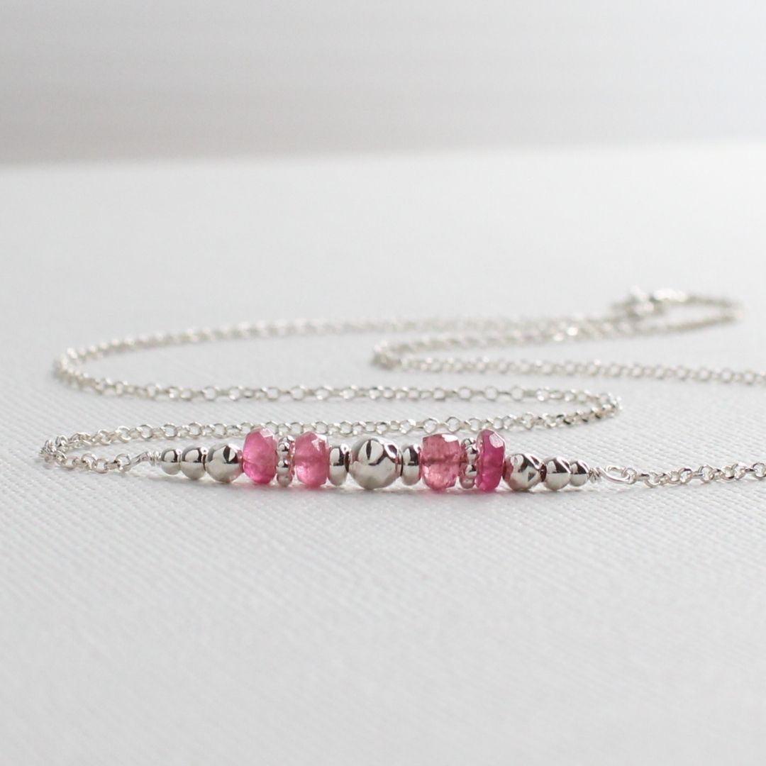 Pink Tourmaline October Birthstone Necklace - Compassion