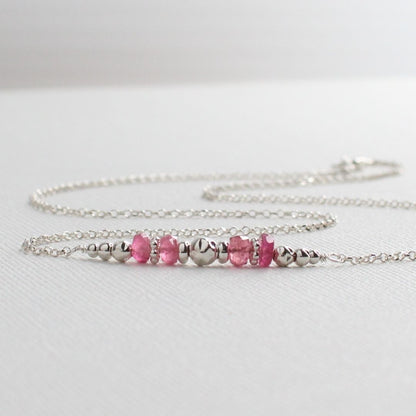 Pink Tourmaline October Birthstone Necklace - Compassion