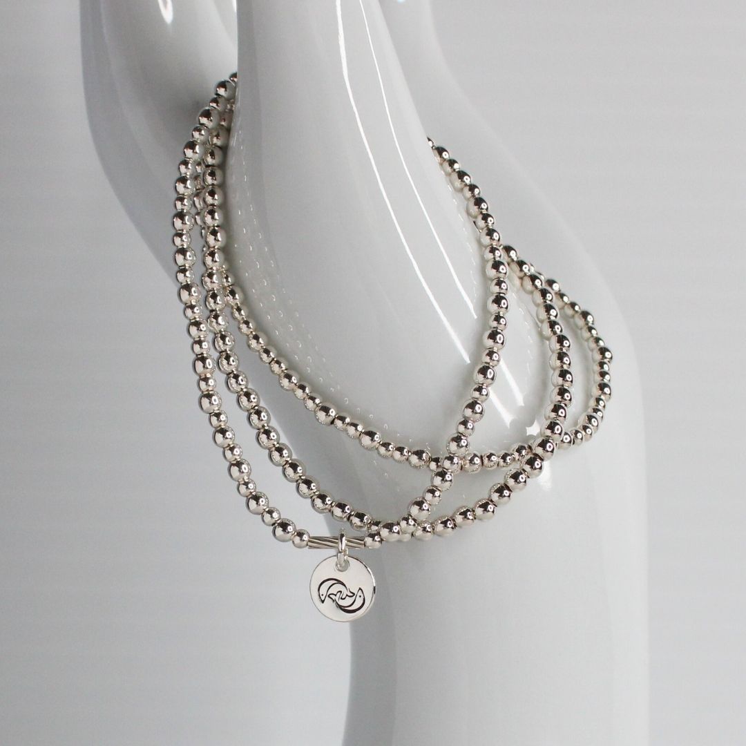 Pisces Zodiac Sterling Silver Stacking Bracelet – Mia Love Drop