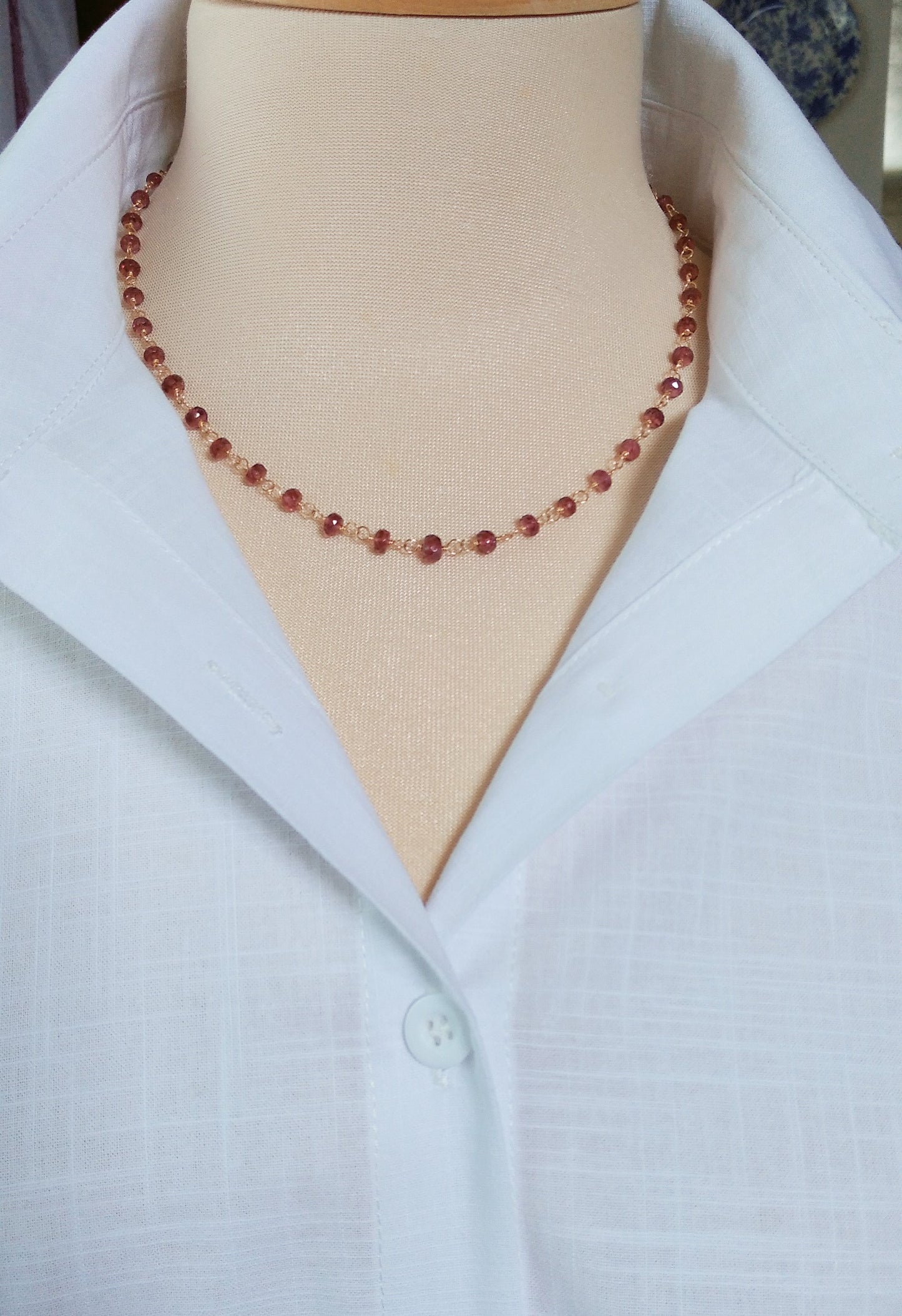 Rhodolite Garnet Gemstone Necklace - Aubrey