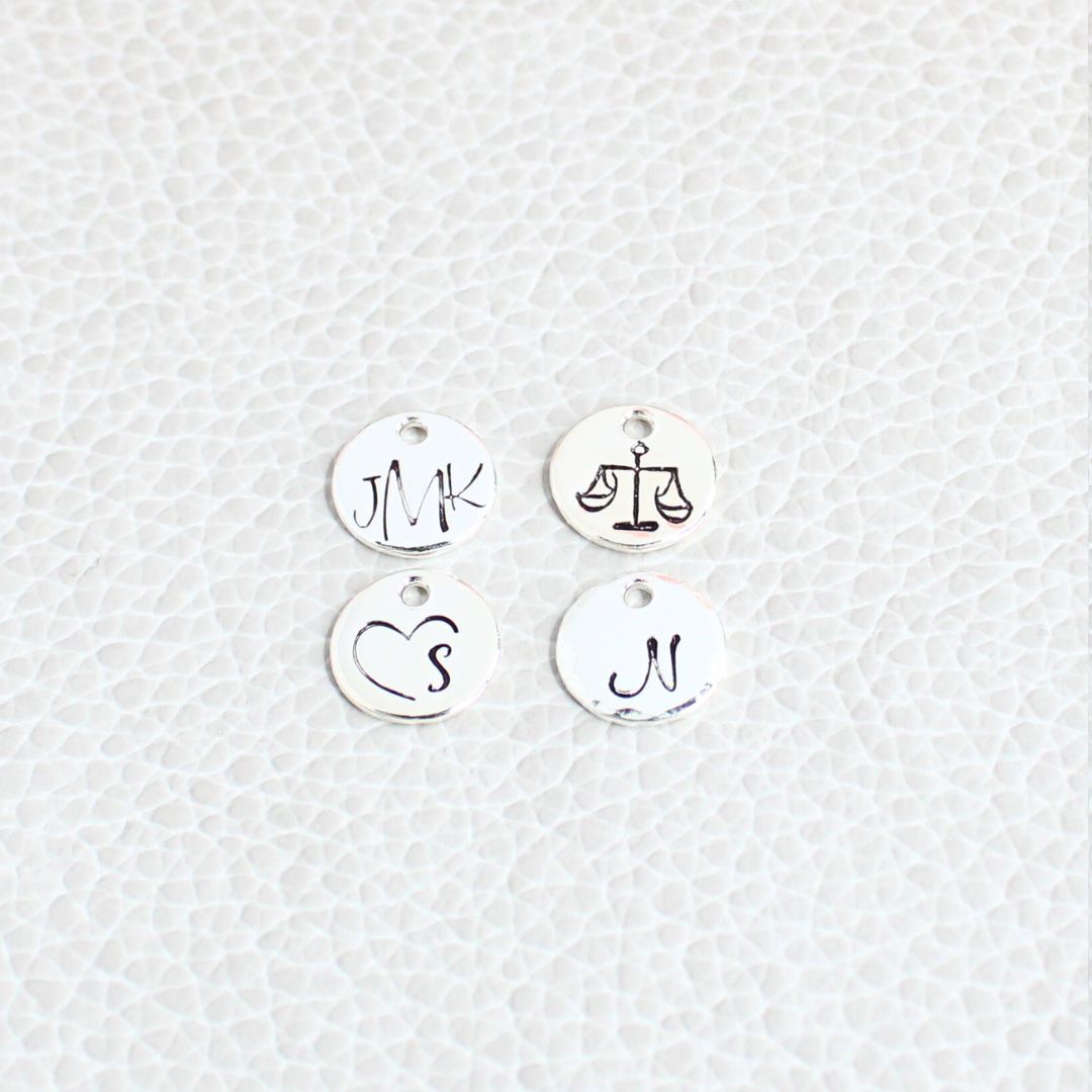 Sterling Silver Round Love Drop Charm