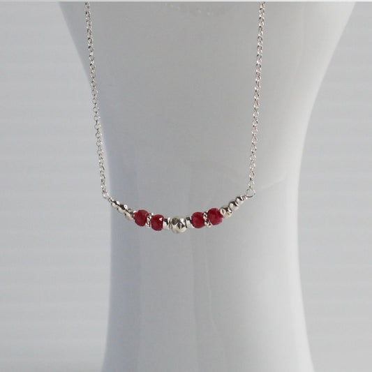 Ruby July Birthstone Sterling Silver Necklace - Passion