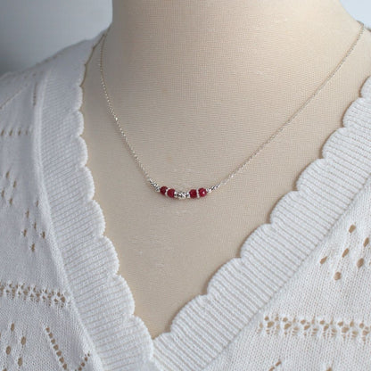 Ruby July Birthstone Sterling Silver Necklace - Passion