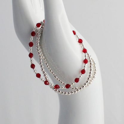 July Birthstone Sterling Silver Bracelet Stack – Made with Swarovski Crystal