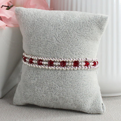 July Birthstone Sterling Silver Bracelet Stack – Made with Swarovski Crystal