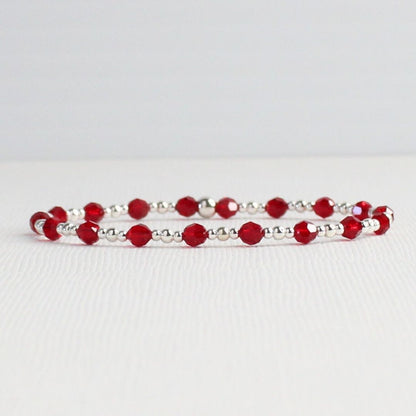 July Birthstone Sterling Silver Bracelet Stack – Made with Swarovski Crystal