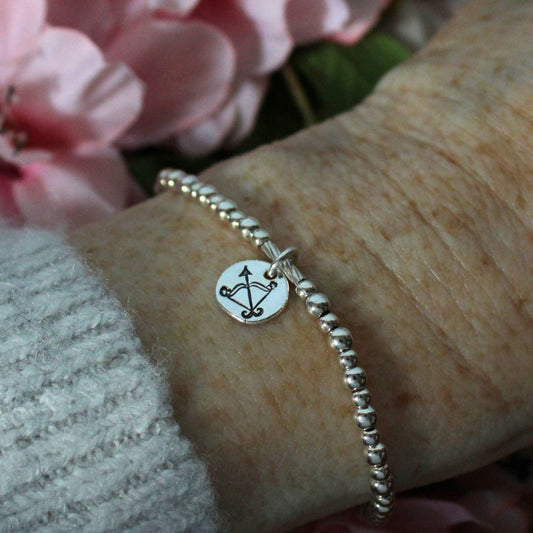Sagittarius Zodiac Sterling Silver Stacking Bracelet – Mia Love Drop