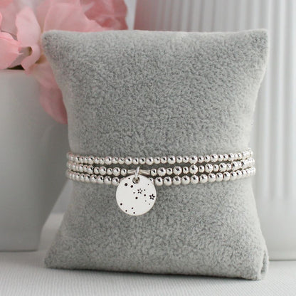 Sagittarius Constellation Charm Silver Bead Bracelet – Bella Love Drop