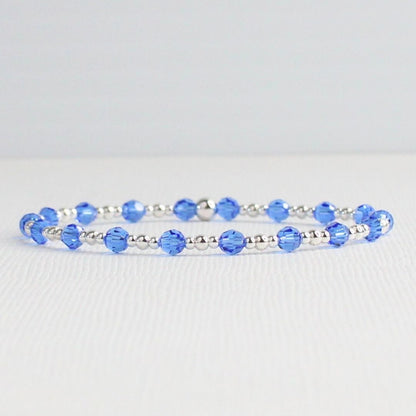 September Birthstone Sterling Silver Bracelet Stack – Made with Swarovski Crystal