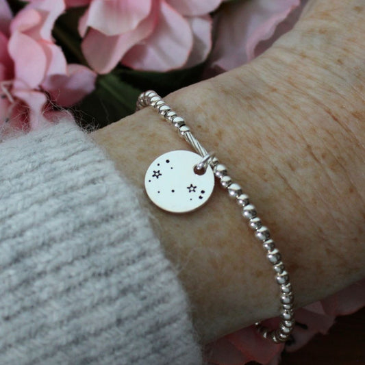 Scorpio Constellation Charm Silver Bead Bracelet – Bella Love Drop