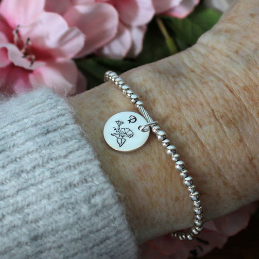 September Birth Flower Bracelet – Morning Glory Bella Love Drop