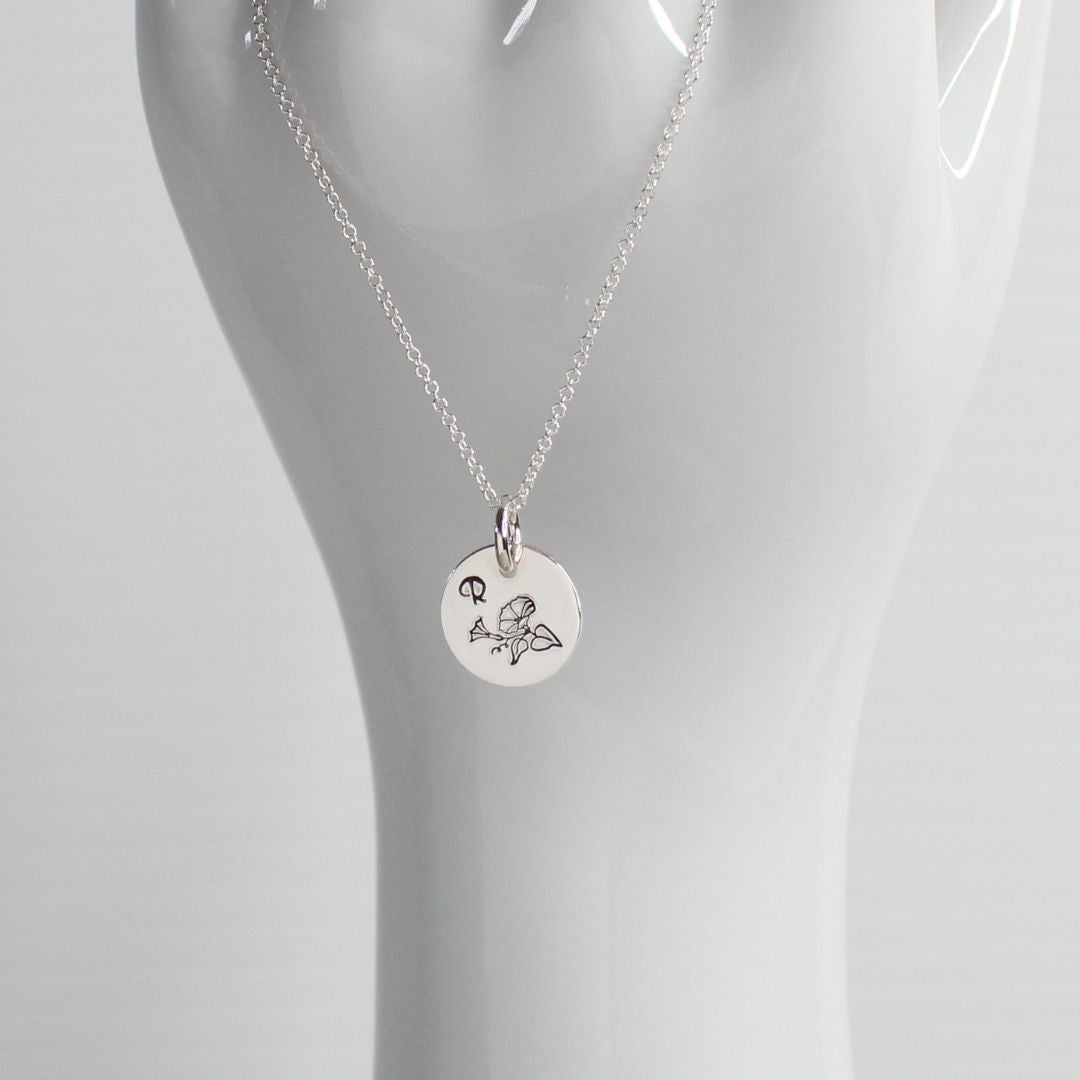September Birth Flower Pendant Necklace – Morning Glory Bella Love Drop