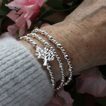 Tree Charm Beaded Stacking Bracelet - Chloe