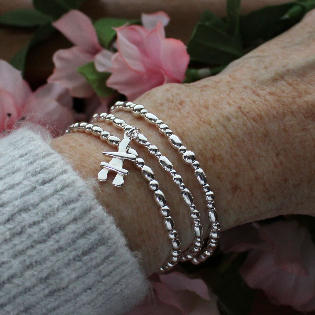 Inukshuk Charm Beaded Stacking Bracelet - Julia