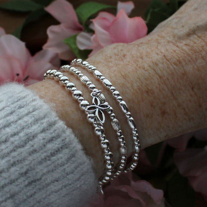 Fancy Cross Charm Beaded Stacking Bracelet - Naomie
