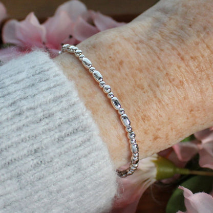 Sterling Silver Beaded Bracelet – Nora | Iconic Collection