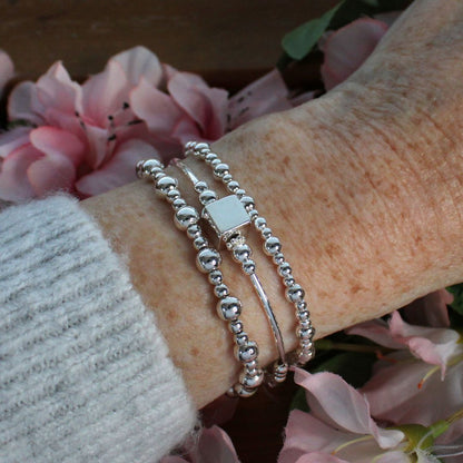 Sterling Silver Beaded Bracelet – Stella | Limited Edition - Iconic Collection