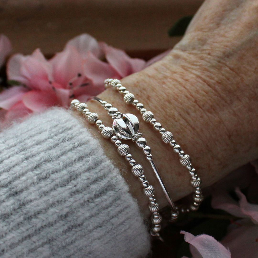 Sterling Silver Beaded Bracelet – Madeleine | Limited Edition - Iconic Collection