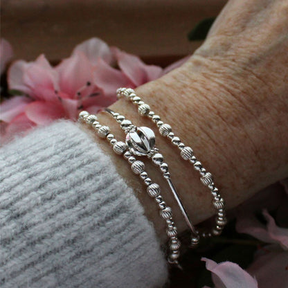 Sterling Silver Beaded Bracelet – Madeleine | Limited Edition - Iconic Collection