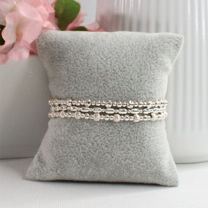 Silver Beaded Bracelet Stack –  Everyday Icons - Anna, Claire & Ivy