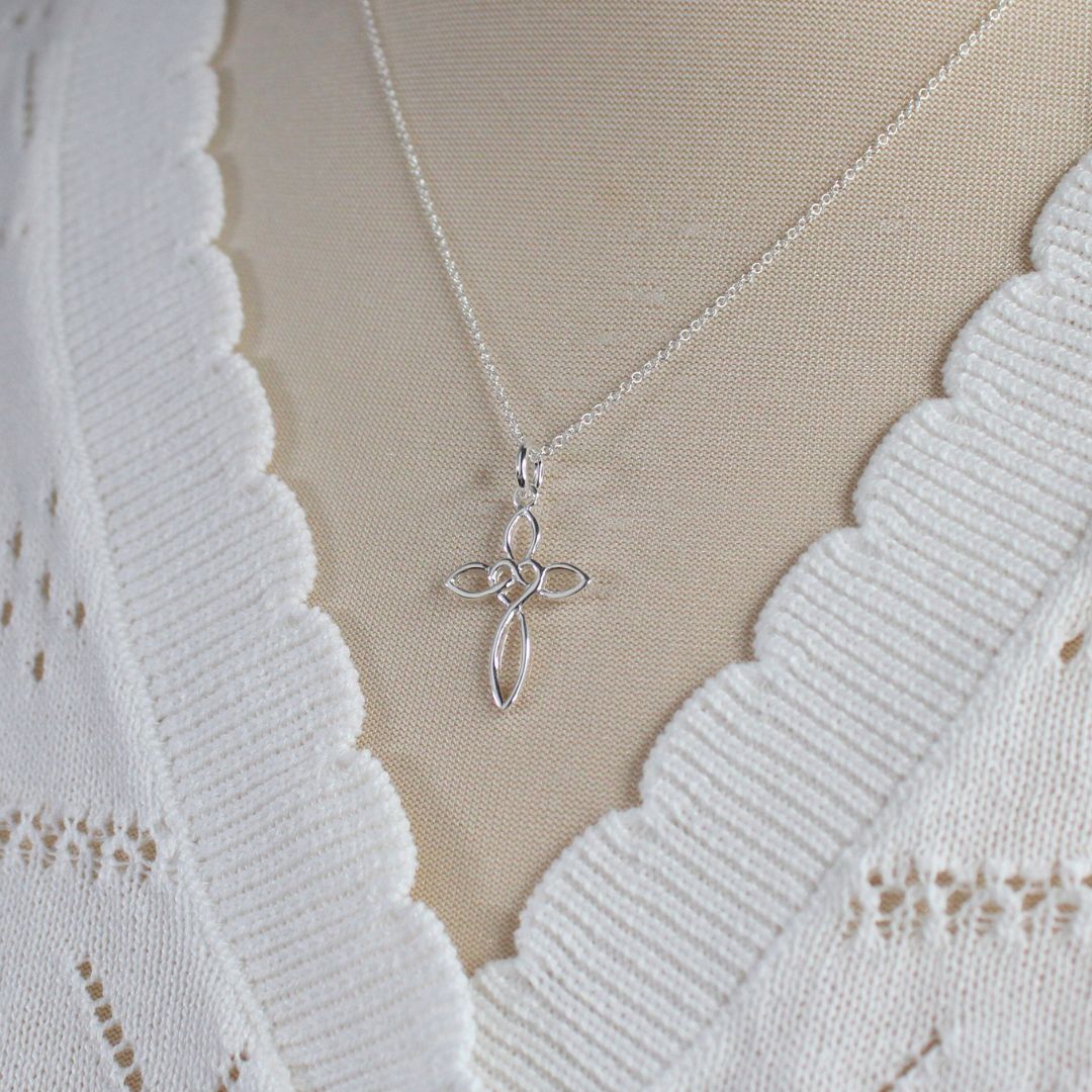 Sarah Cross Birthstone Pendant Necklace