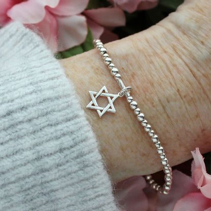 Star of David Charm Beaded Stacking Bracelet