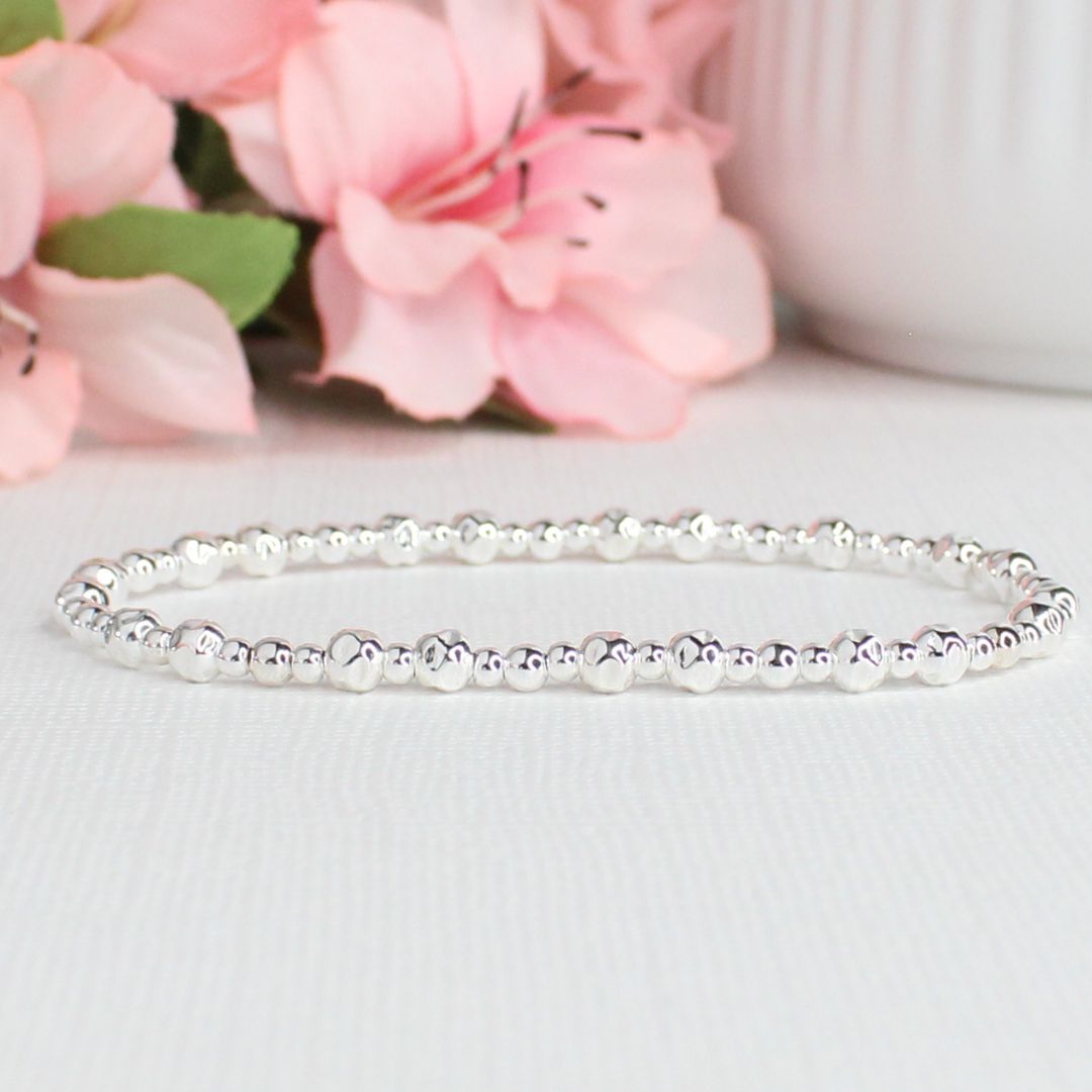 Sterling Silver Beaded Bracelet – Audrey | Iconic Collection