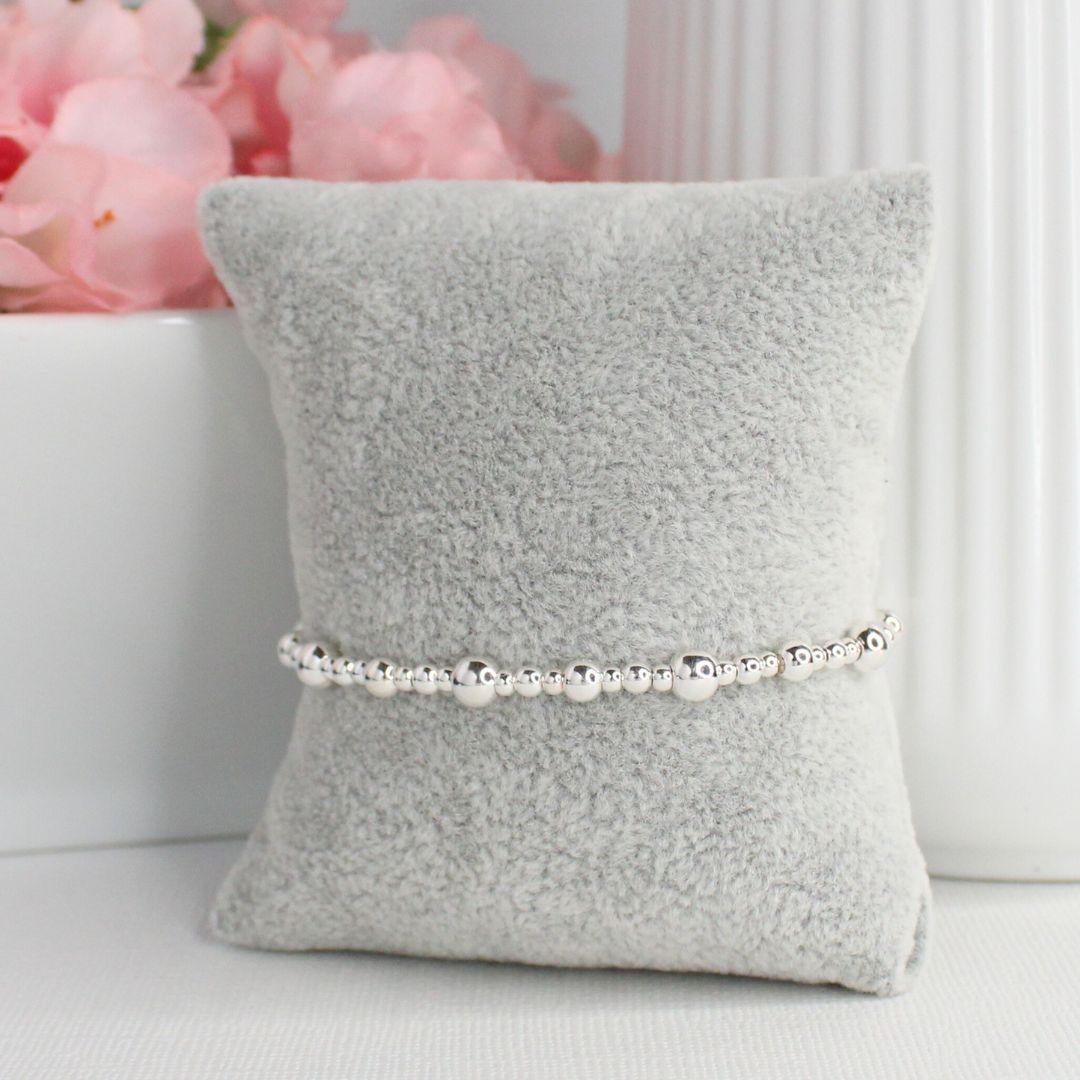 Sterling Silver Beaded Bracelet – Caroline | Iconic Collection