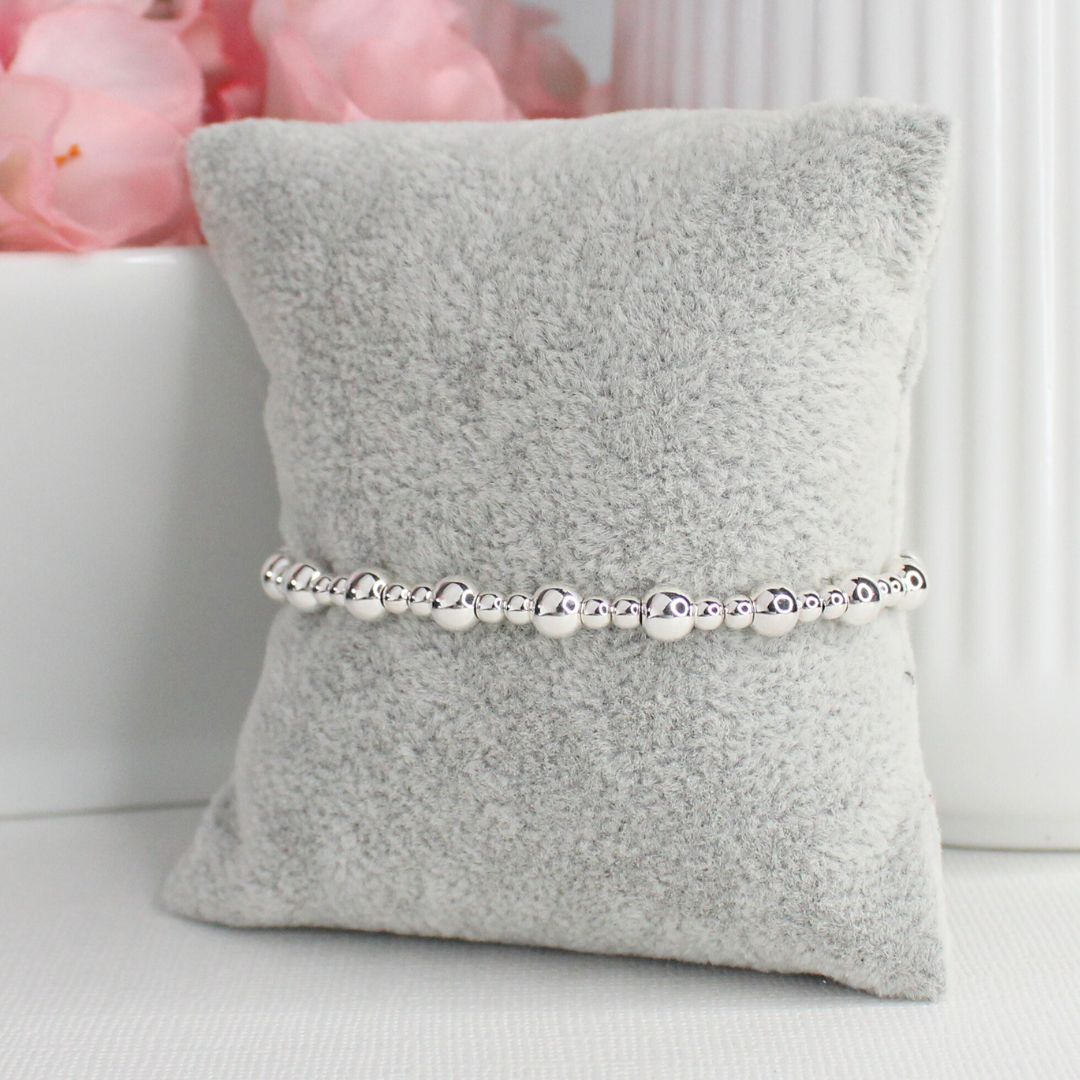 Sterling Silver Beaded Bracelet – Elise | Iconic Collection