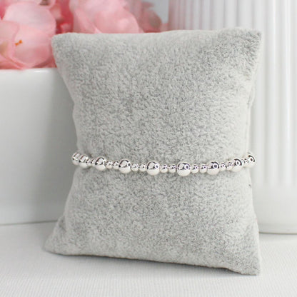 Sterling Silver Beaded Bracelet – Elise | Iconic Collection