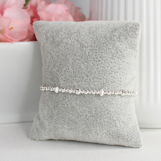 Sterling Silver Beaded Bracelet – Natalie | Iconic Collection