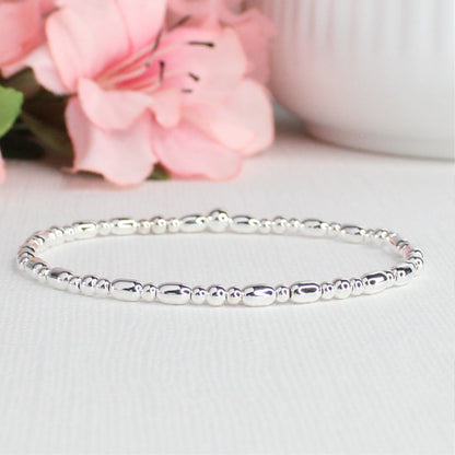 Sterling Silver Beaded Bracelet – Nora | Iconic Collection