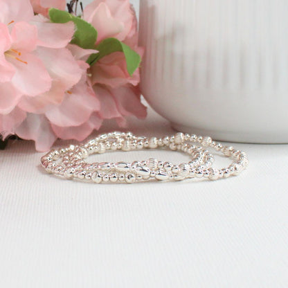 Silver Beaded Bracelet Stack –  Everyday Icons - Anna, Claire & Ivy