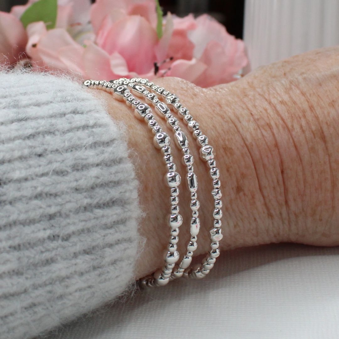 Sterling Silver Beaded Bracelet – Juliet | Iconic Collection