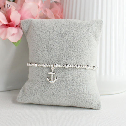 Anchor Charm Beaded Stacking Bracelet - Juliet