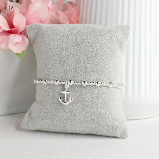 Anchor Charm Beaded Stacking Bracelet - Juliet