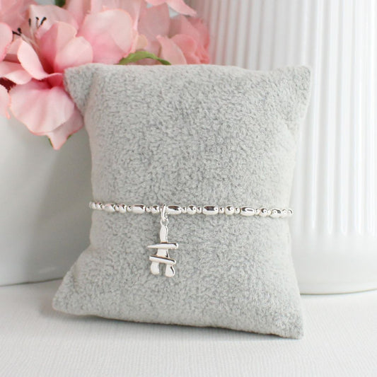 Inukshuk Charm Beaded Stacking Bracelet - Julia