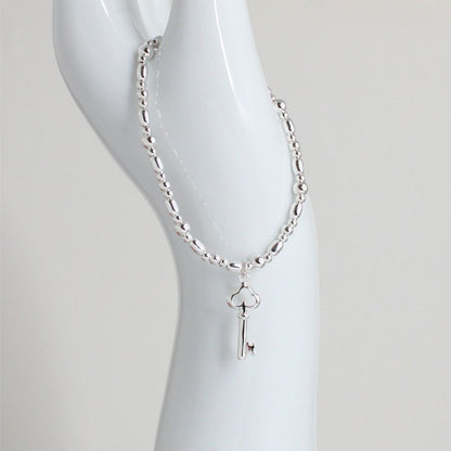 Key Charm Beaded Stacking Bracelet - Amelia