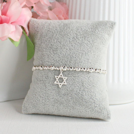 Star of David Charm Beaded Stacking Bracelet - Ivy